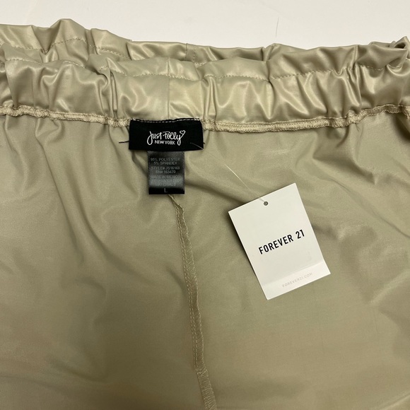 NWT ⚜️ Just Polly NY Forever 21 Toggle Drawstring Mini Skirt size L - Picture 11 of 15